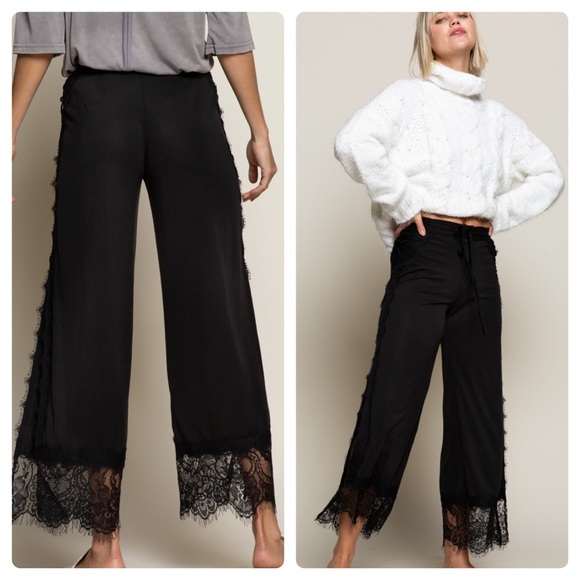 Pol clothing lace trim knit pants - Picture 4 of 6